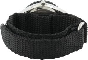 Disney Mickey Mouse Kids' Bezel Stainless Steel Time Teacher Analog Nylon Strap Watch - Image 2