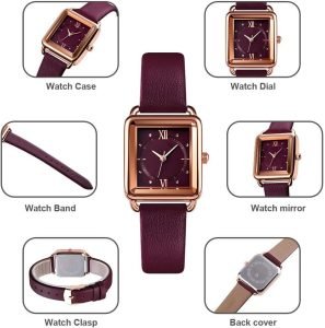 Women Quartz Watch Lady Stylish Dress Watch with Leather Strap - Image 6