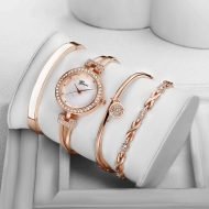 Women Stylish Four-Piece Bangle Analog Quartz Wrist Watch - Image 3