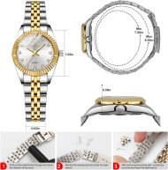Watches for Women,Stainless Steel Ladies Wrist Watches, Waterproof Analog Watch with Luminous, Dainty Dress Watch, Gifts for Women - Image 4