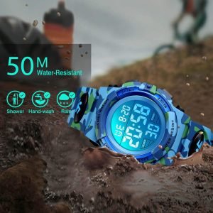 Sports Watch , Boy Waterproof Casual Electronic Quartz 7 Colorful Led Watches - Image 3