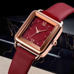 Women Quartz Watch Lady Stylish Dress Watch with Leather Strap - Image 4