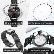 Women's Watch, 6.5mm Ultra-Thin Big Face Business Casual Ladies Watch, Japanese Quartz Female Dress Watch with Date Mesh Bracelet Waterproof - Image 5