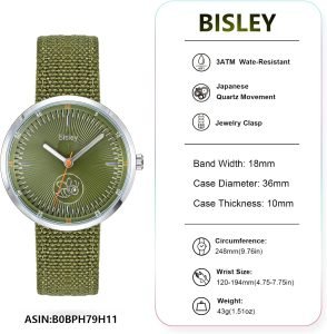 38MM Unisex Watch Easy to Read Waterproof Nylon Strap Watch - Image 3
