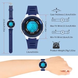 Easy to Read,7 Color Lights,Time Teaching Watch for Boys,Soft Band Wrist Watch for Girls Boys - Image 5