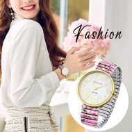 Women's Easy Reader Watch: Printed Super Large Clear Number Stretch Wrist Watch Elastic Strap Watches for Women Waterproof Ladies Wristwatch - Image 6