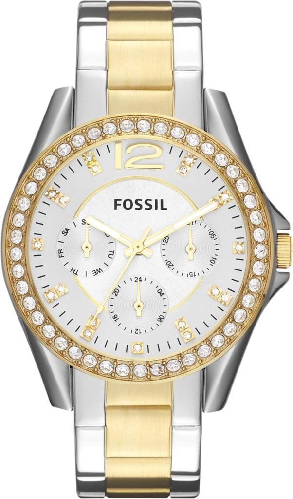 Watch with Crystal and Stainless Steel Bracelet Band