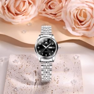 Watches Date and Day Watches with Silver Gold Stainless Steel - Image 4