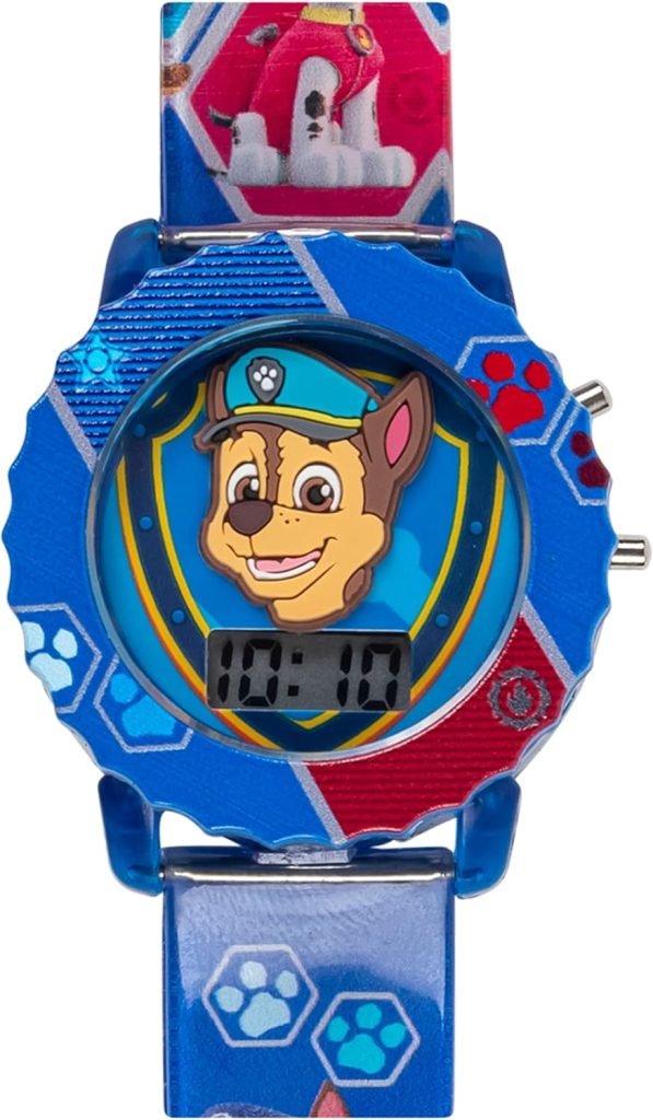 Accutime Paw Patrol Kids' Digital Watch with Blue Case, Comfortable Blue Strap, Easy to Buckle - Official 3D Character on the Dial, Safe for Children - Model: PAW4015 - Image 4