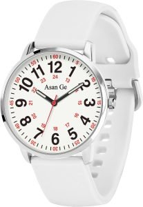 Professionals Students Women Men Waterproof Watch 24 Hour Time  Easy to Read Dial with Second Hand