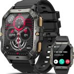 Smart Watches for Men 2.02'' Fitness  Waterproof Fitness Tracker with Blood Pressure/Heart Rate/Sleep