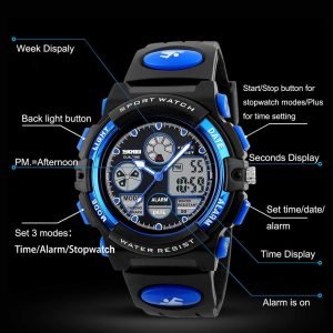 Kids Sports Watch Waterproof Boys Multi-Function Digital Wristwatch LED Alarm Stopwatch - Image 3