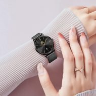 Women's Watch, 6.5mm Ultra-Thin Big Face Business Casual Ladies Watch, Japanese Quartz Female Dress Watch with Date Mesh Bracelet Waterproof - Image 2