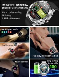Smart Watch ,1.52 inch IPS Fitness Tracker with Sleep Monitor Pedometer - Image 3