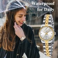 Watches for Women,Stainless Steel Ladies Wrist Watches, Waterproof Analog Watch with Luminous, Dainty Dress Watch, Gifts for Women - Image 7