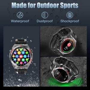 1.52-Inch Touch Screen  Smartwatch with Text and Call for Men and Women(Black) - Image 5