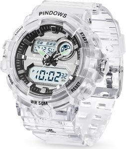 Digital Sports Watch 7 Color LED Light Large Digital Display