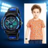 Kids Sports Watch Waterproof Boys Multi-Function Digital Wristwatch LED Alarm Stopwatch