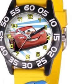 Disney Cars Kids’ Plastic Time Teacher Analog Quartz 3D Strap Watch
